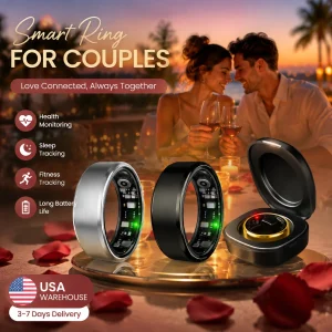 Couple Ring for Valentines day Gift New Smart Ring 2026 Heart Rate Blood Preasure Blood Oxygen Smartring With Charge Box Waterproof Take Photo Control Sport Rings R100